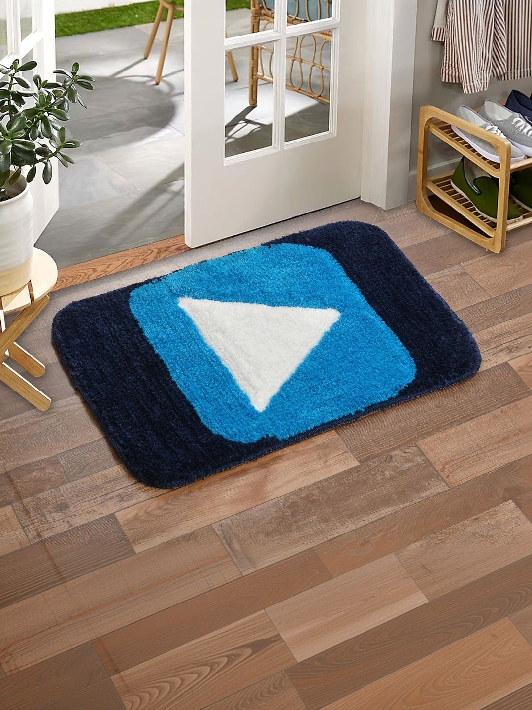 FINE TEX WORLD FINE TEX WORLD White & Black Self Design Anti Skid Doormats