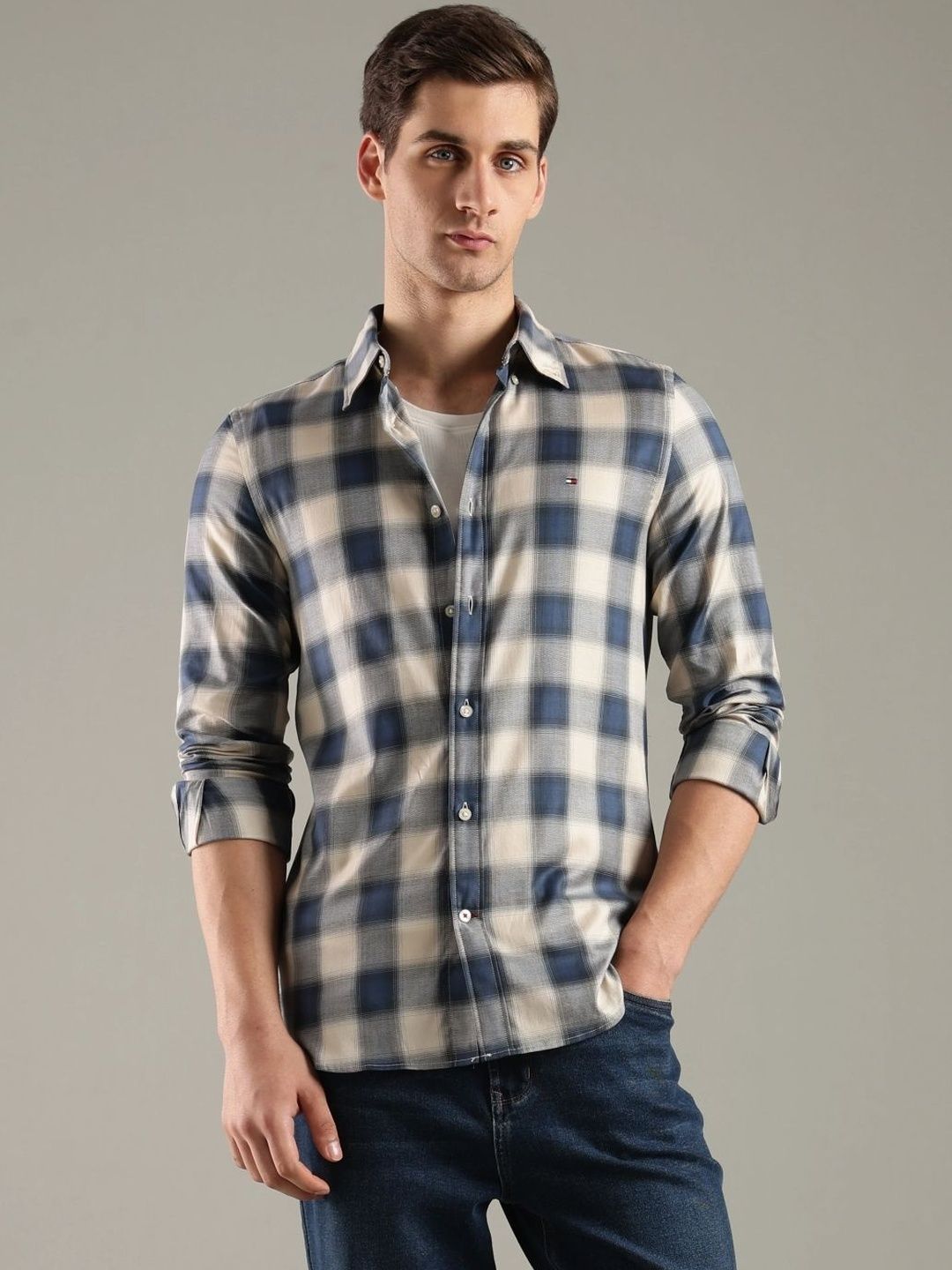 Tommy Hilfiger Tommy Hilfiger Men Slim Fit Checked Casual Shirt