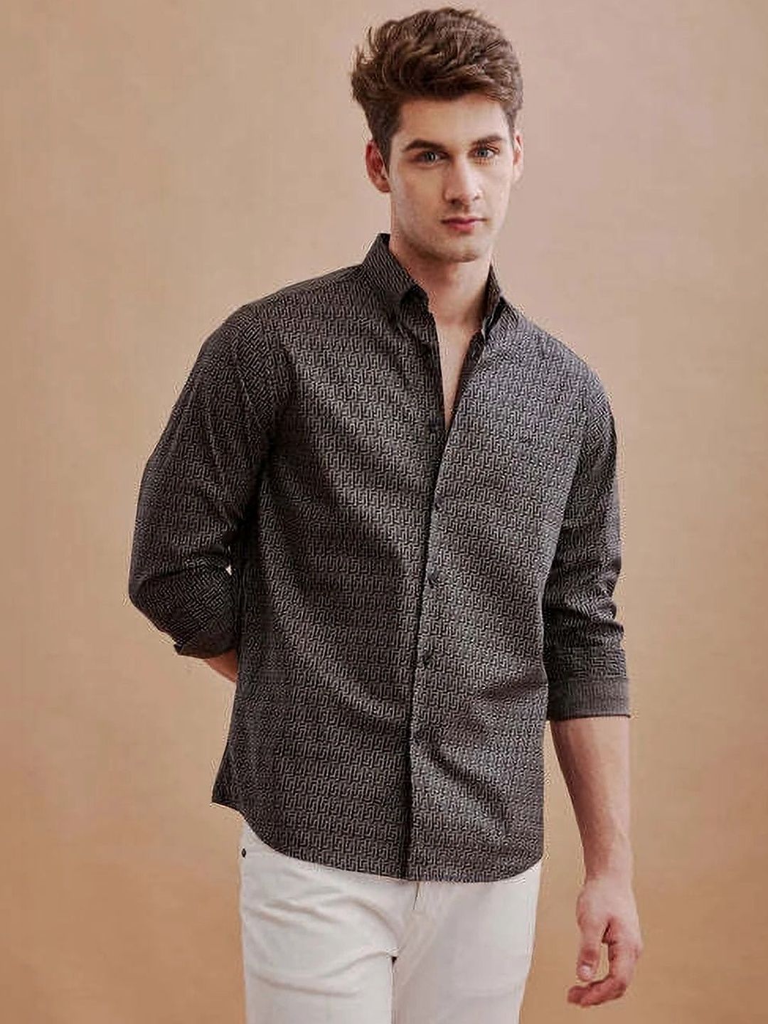OTUS Men Classic Sheer Striped Casual Shirt