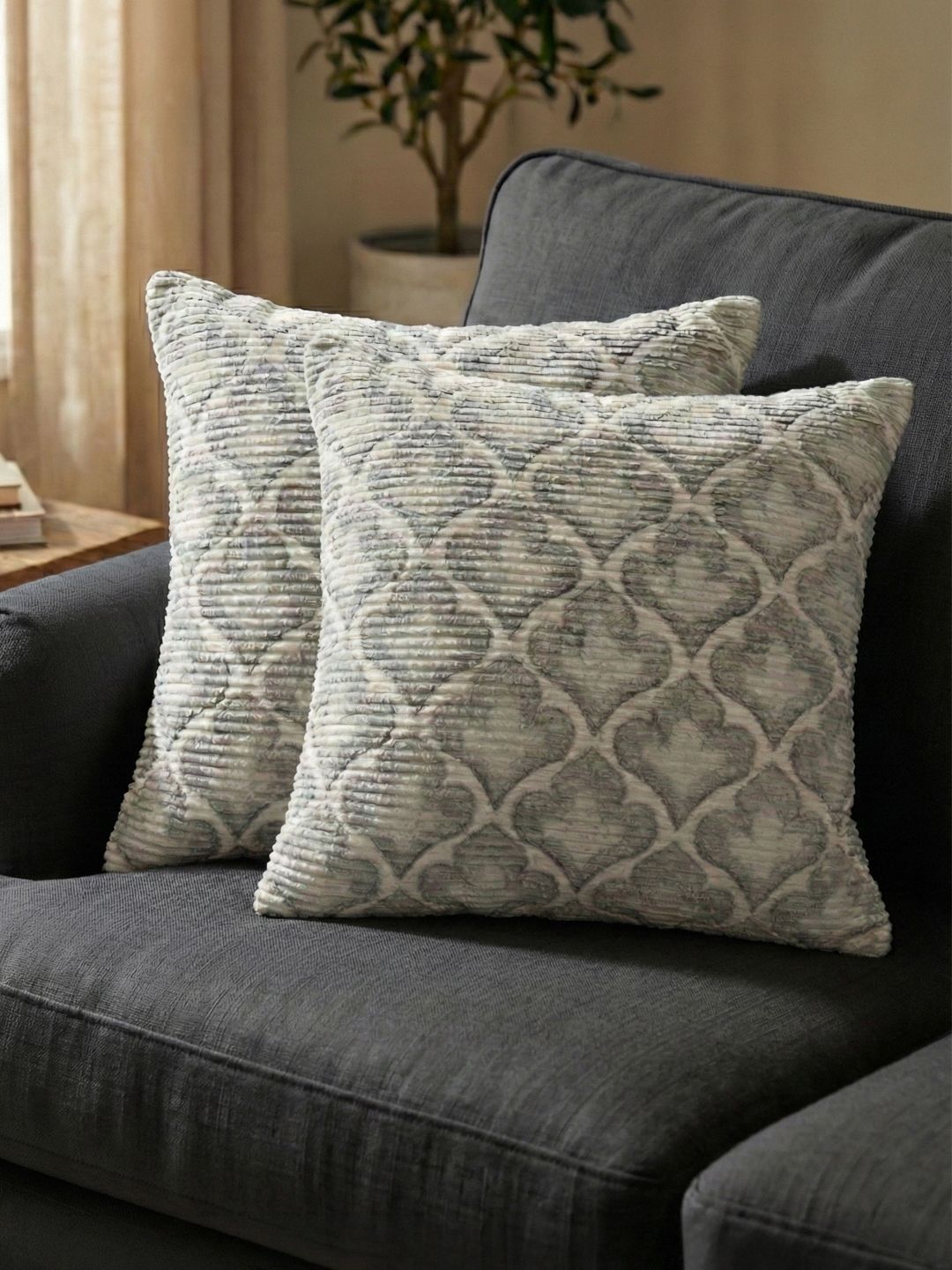 Kaleen India Unisex Grey Polyester Cushion Covers