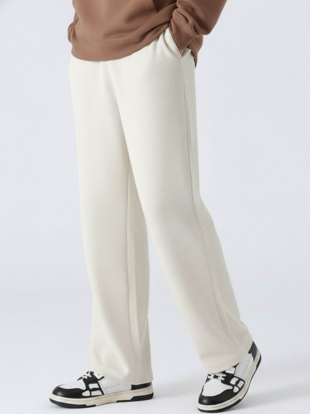 glitchez Men Textured High-Rise Track Pants
