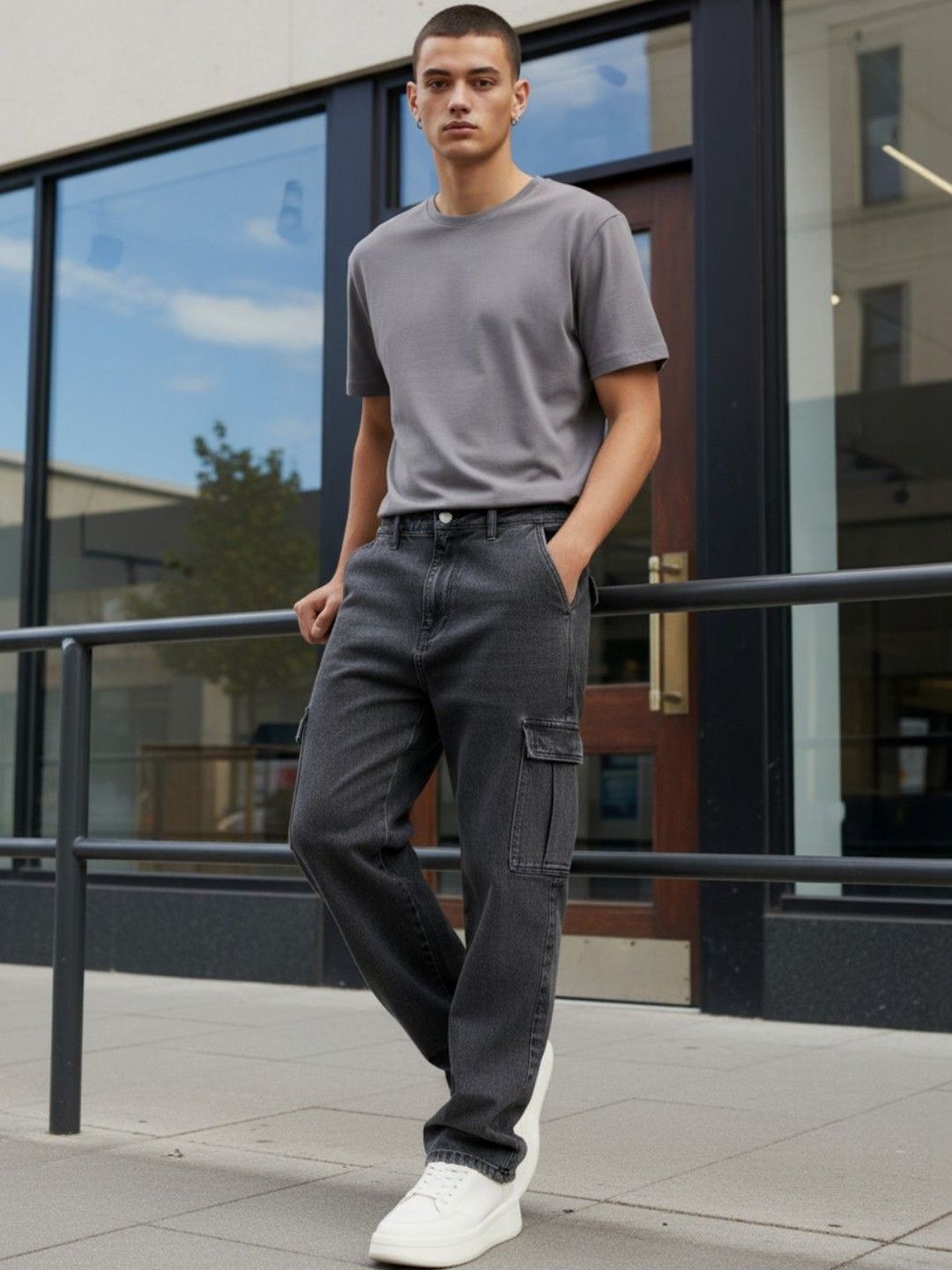 glitchez Men Relaxed Fit High-Rise Light Fade Jeans