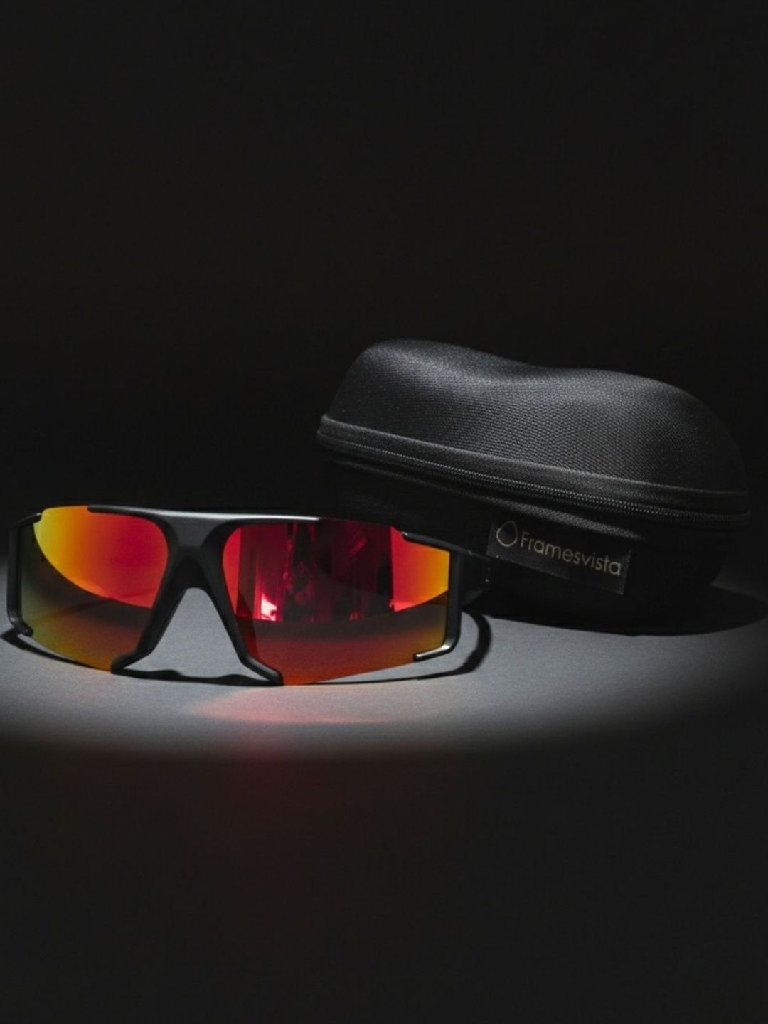Framesvista Unisex Mirrored Lens & Black Sports Sunglasses with