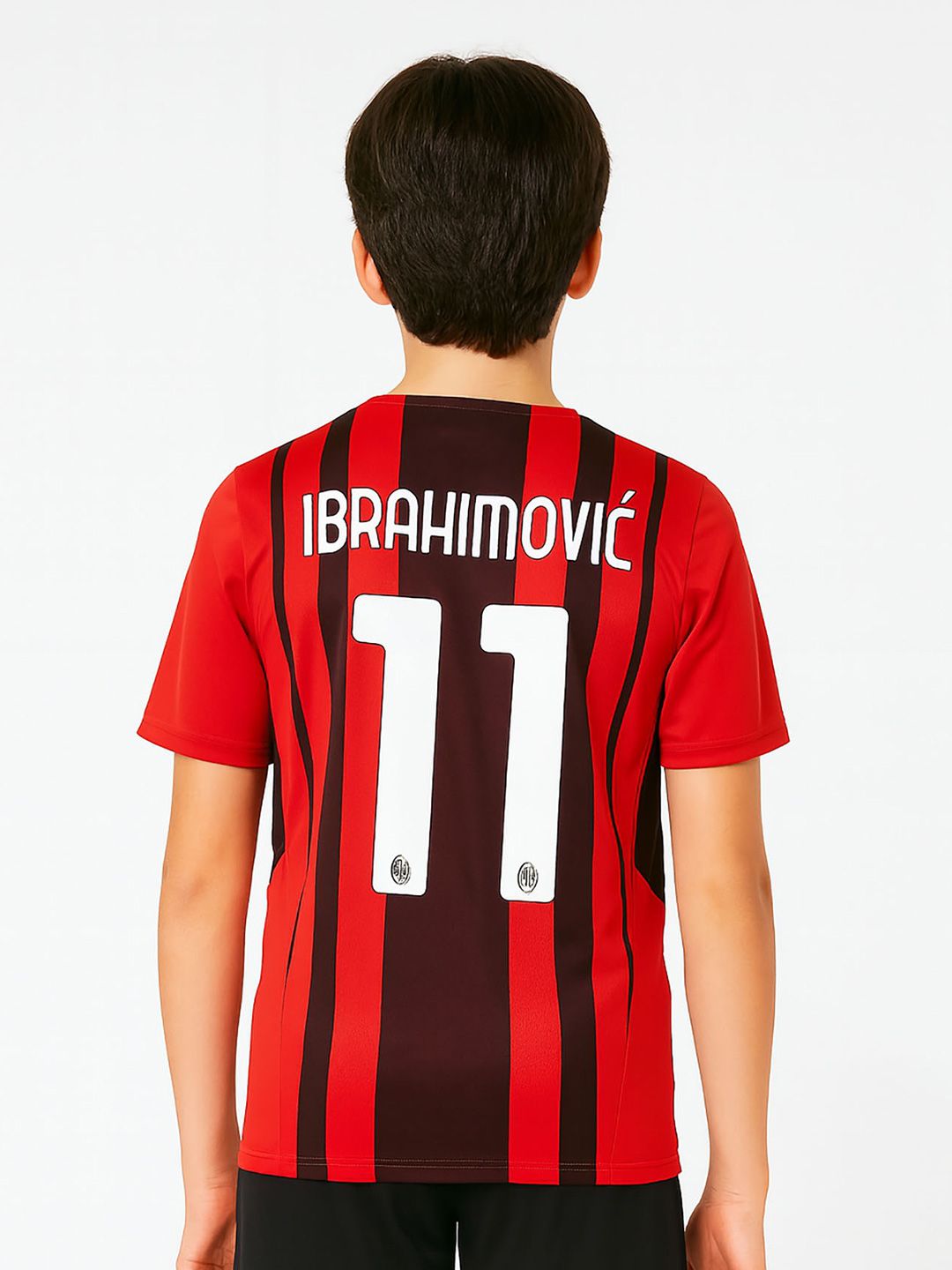 Buy dostitch Boys Red AC Milan Ibrahimovic #11 Football Jersey T