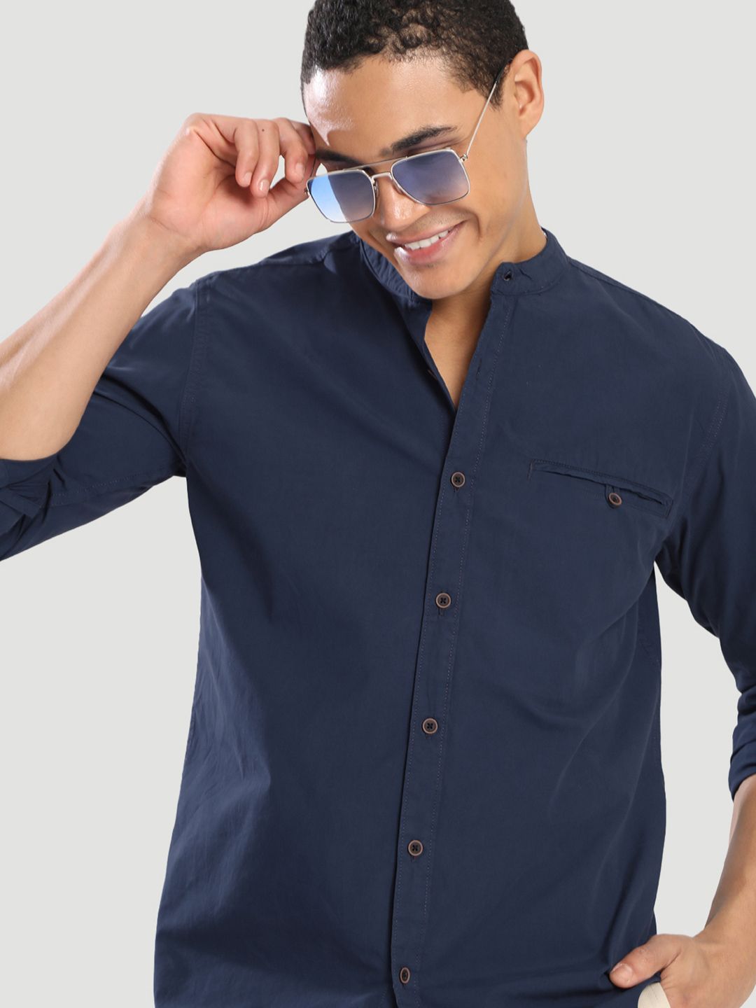 Bene Kleed  Men Mandrain Collar Regular Fit Casual Shirt deal from myntra