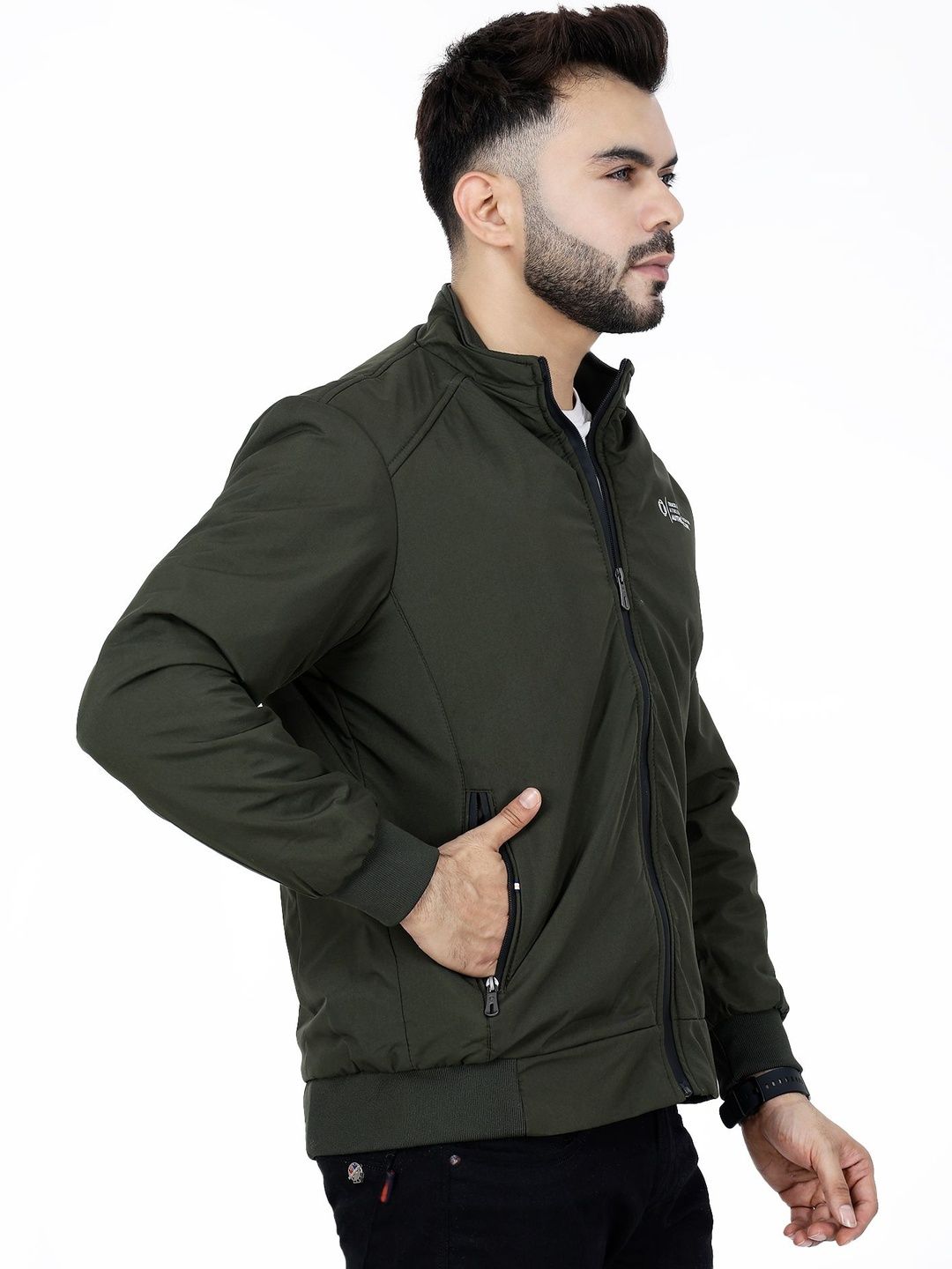 Dollar Dollar Men Brand Logo Bomber Jacket
