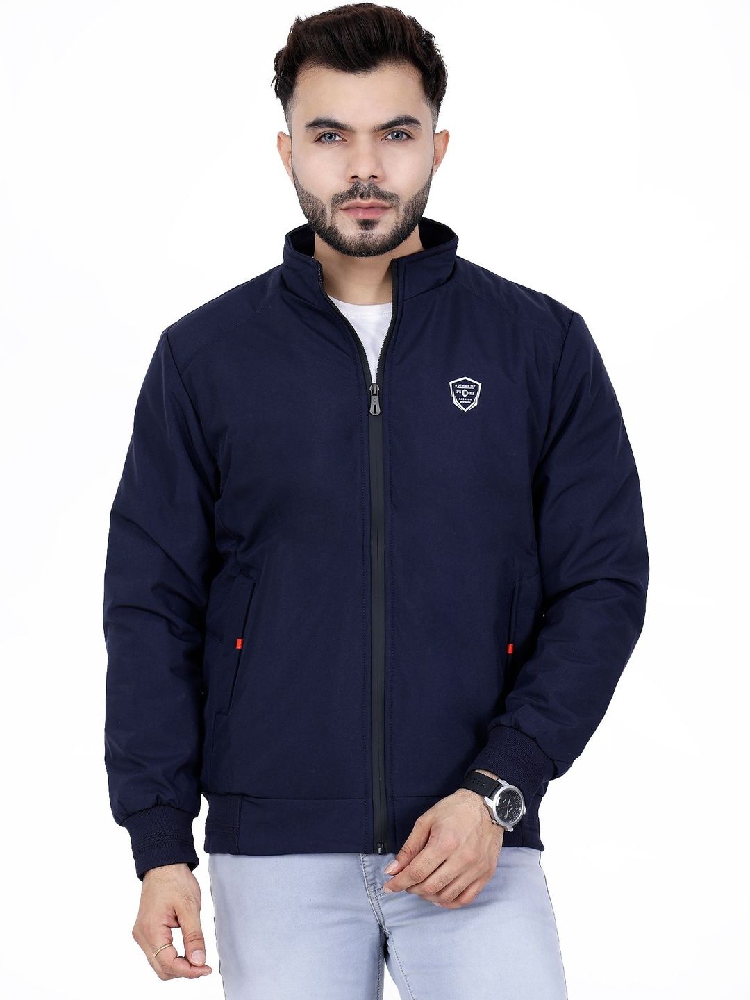 Dollar Dollar Men Brand Logo Lightweight Bomber Jacket