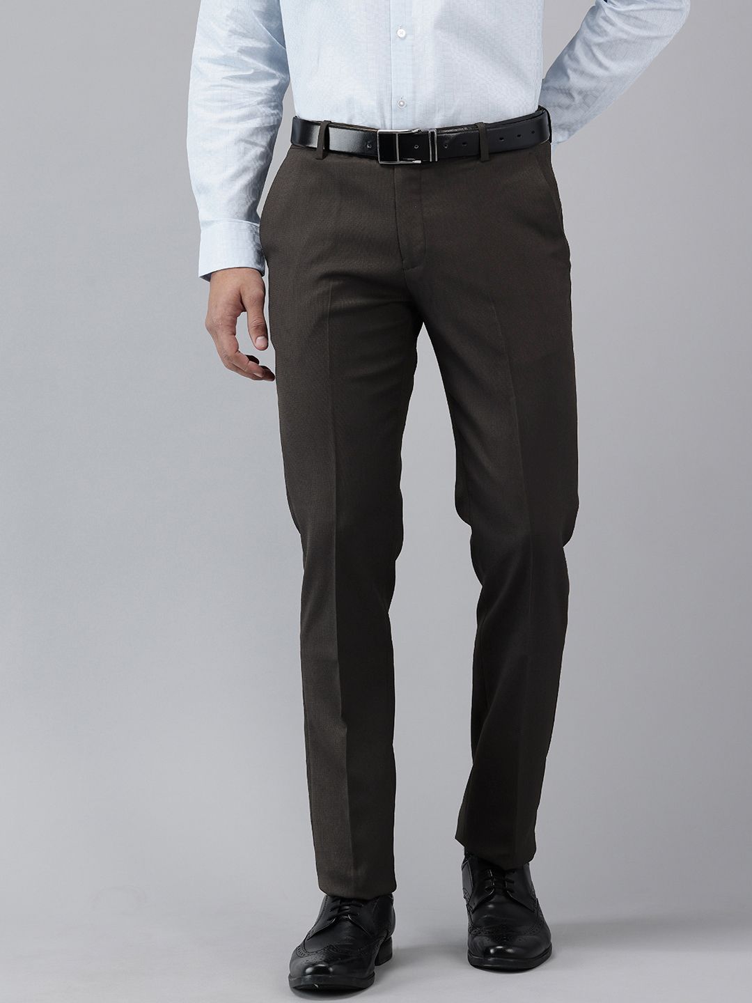 Arrow Men Tapered Fit Striped Formal Trousers