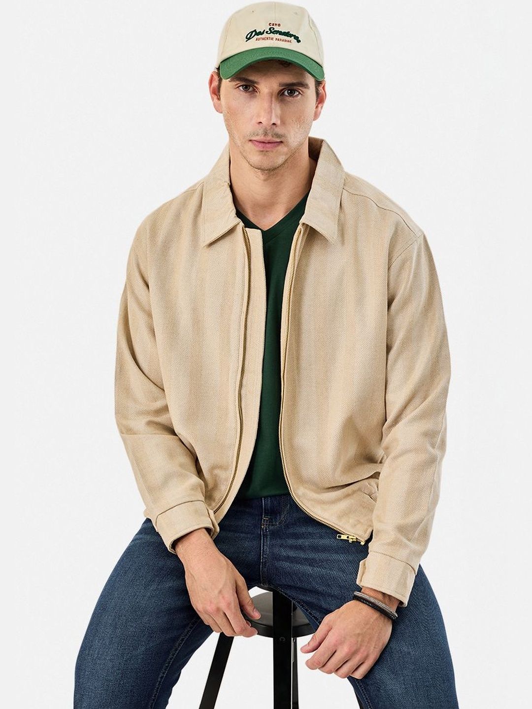 Snitch Snitch Men Striped Bomber Jacket