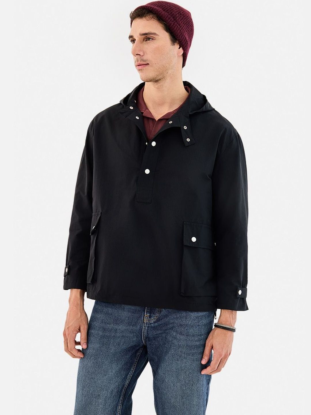 Snitch Black Solid Jacket