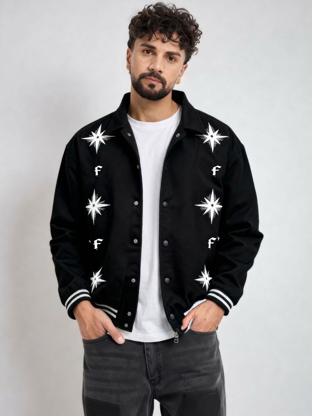FUGAZEE Men Bomber with Embroidered Jacket