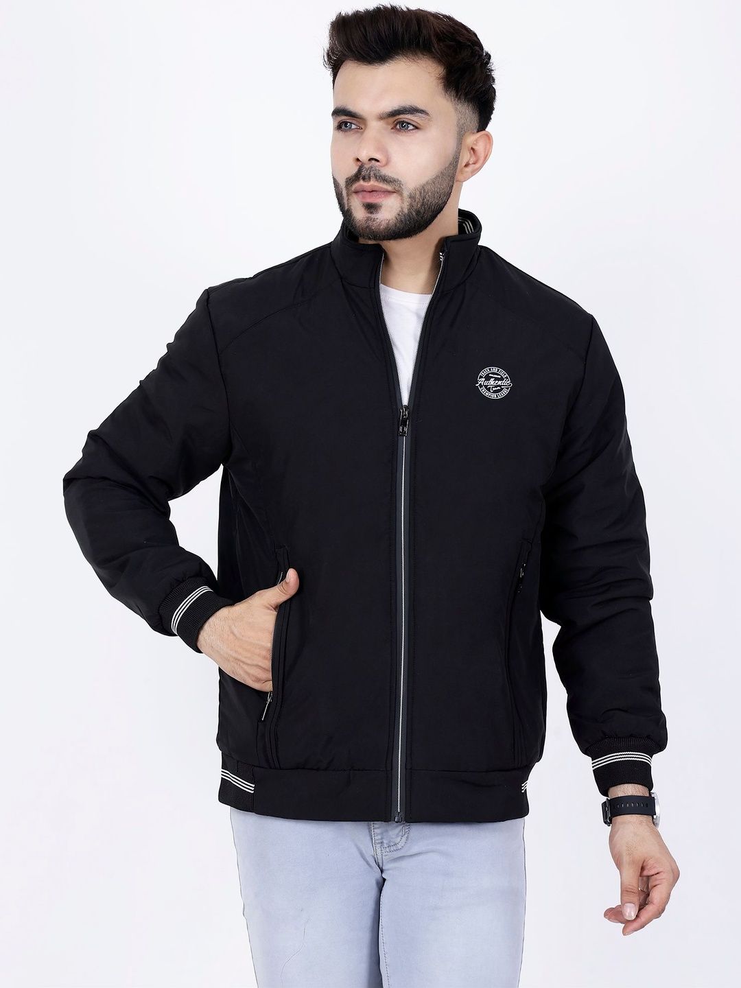 Dollar Men Brand Logo Bomber Jacket