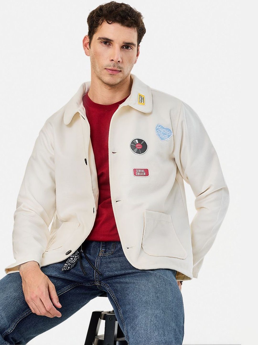 Snitch Ivory Printed Jacket