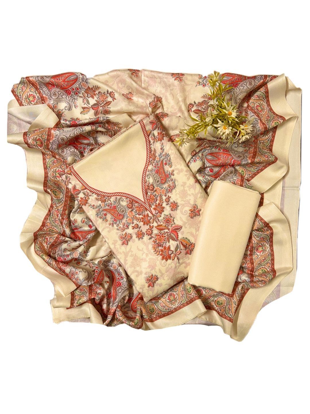 EJS Embroidered Unstitched Dress Material