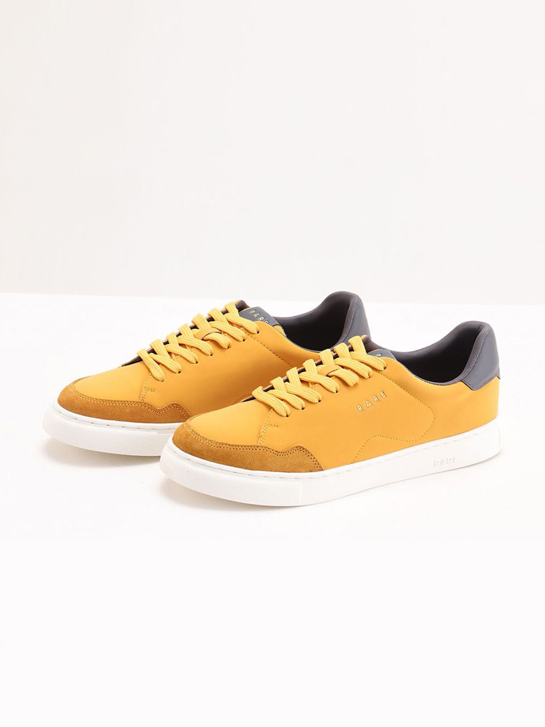 RARE RABBIT Mawi Men Yellow Woven Design Sneakers