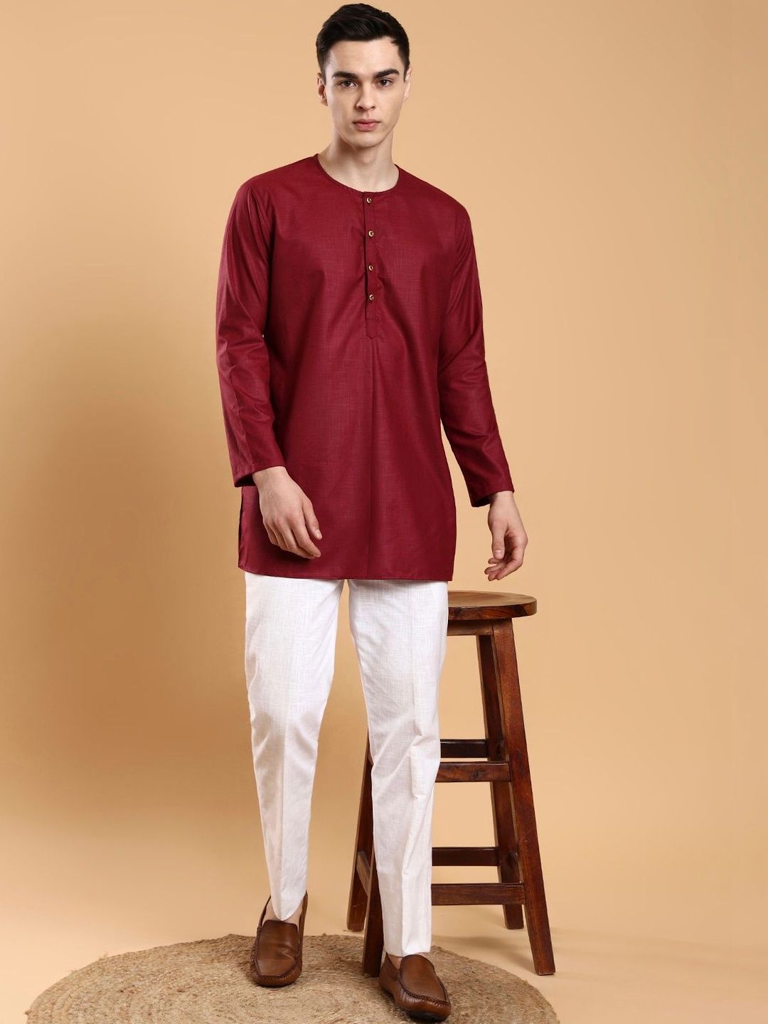 House of Pataudi Cotton Above Knee Straight Kurta