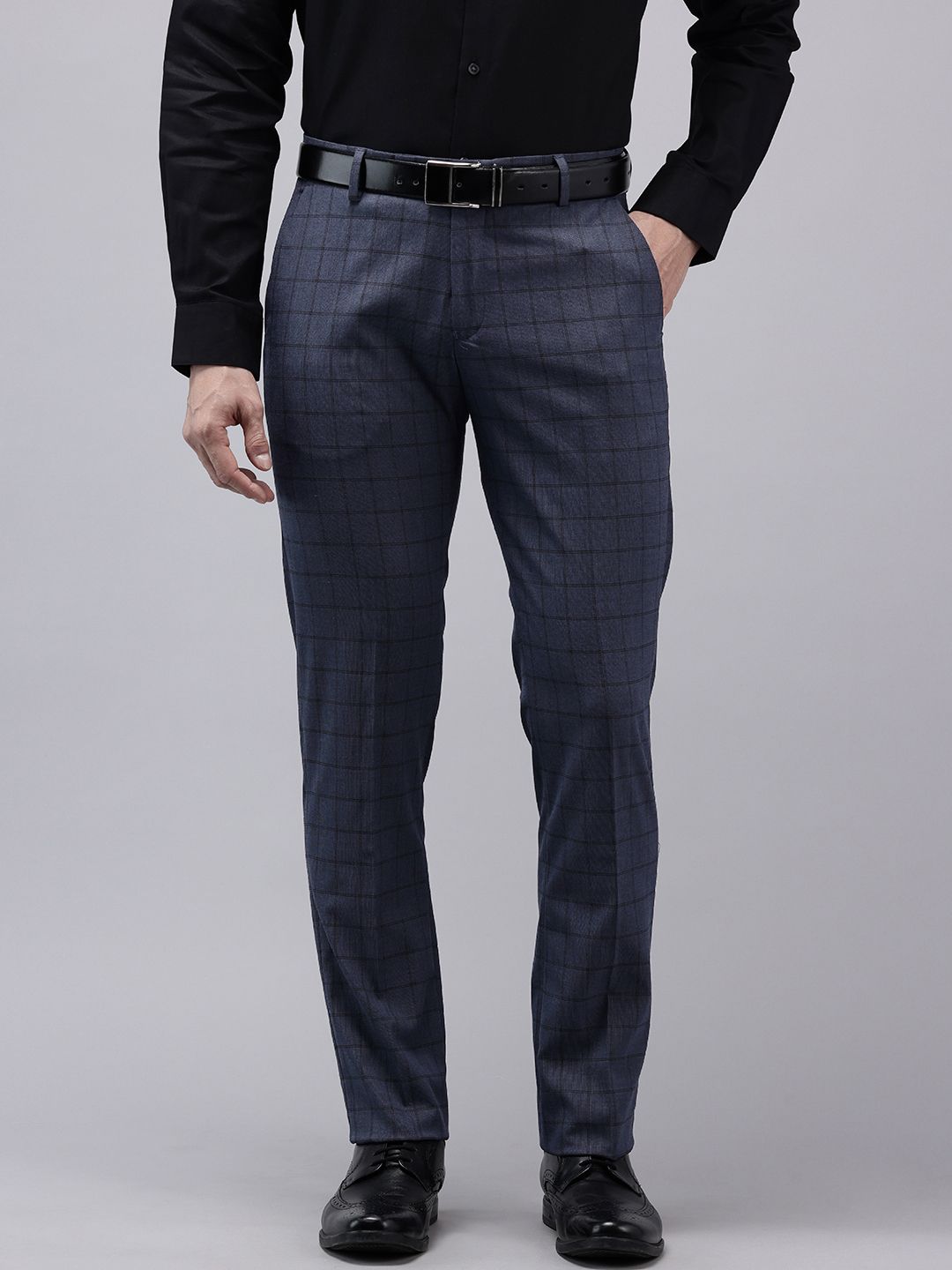 Arrow Men Checked Tailored Fit Formal Trousers
