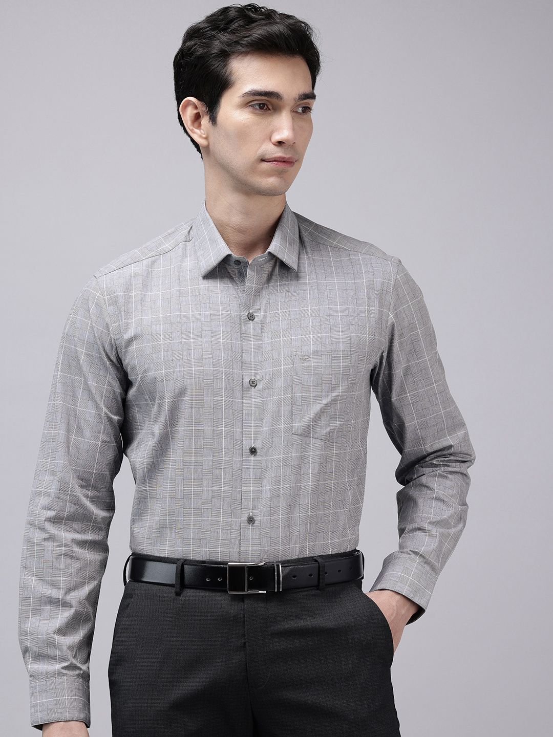 Arrow Arrow Pure Cotton Checked Manhattan Slim Fit Formal Shirt