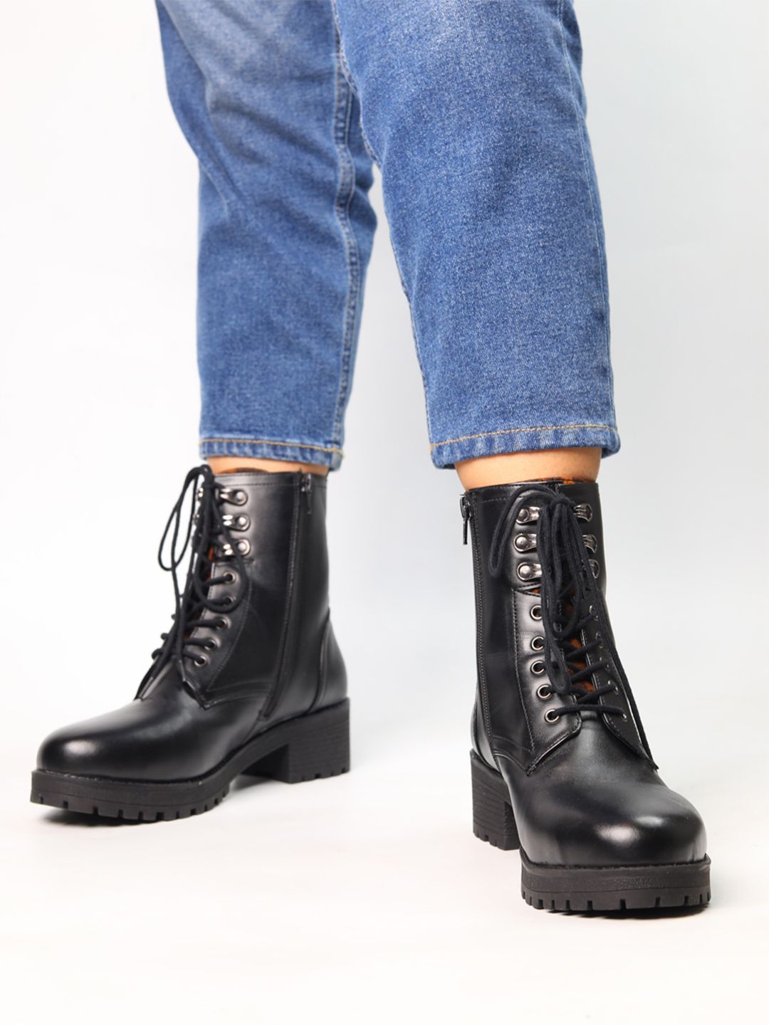 Monrow Women Luxe Heeled Mid-Top Regular Boots