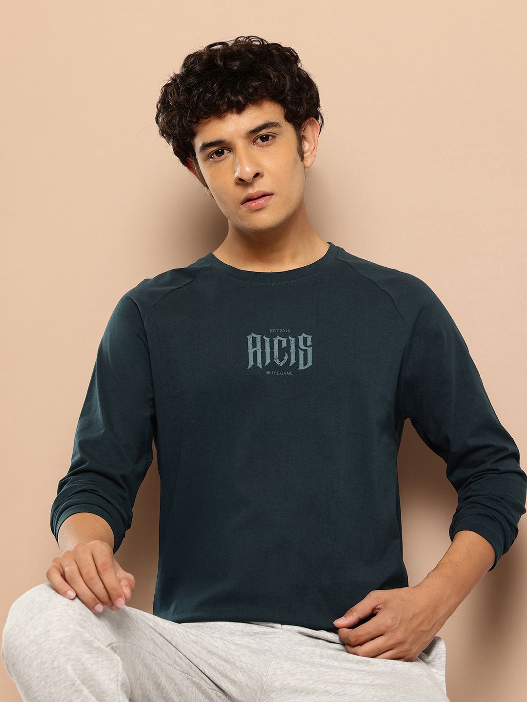 Alcis Printed Raglan Sleeves T-shirt