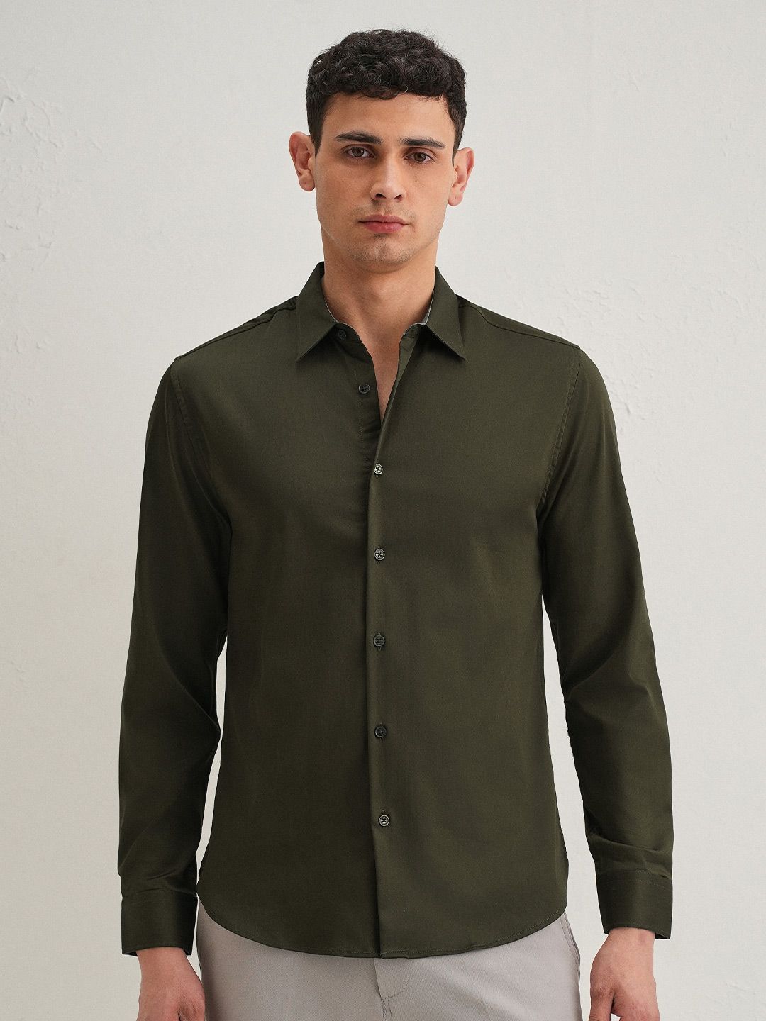 Men Printed Cuff Shirt Banana Club Men Classic Slim Fit Printed Cuff Casual Shirt