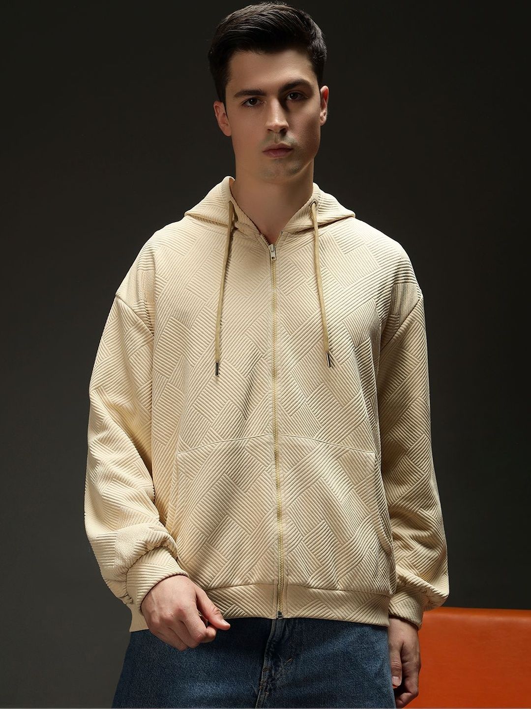 GENZILOOKS Men Hooded Organic Cotton Oversized Jacket