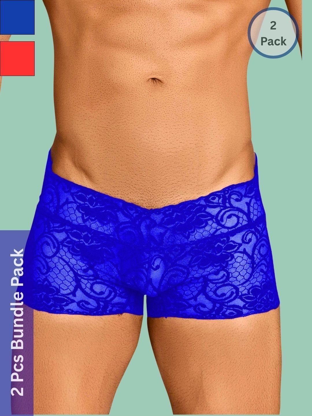 BE IN LOVE Pack of 2 Self Design Polyester Mid-rise Inner Elastic Boxer-style Briefs