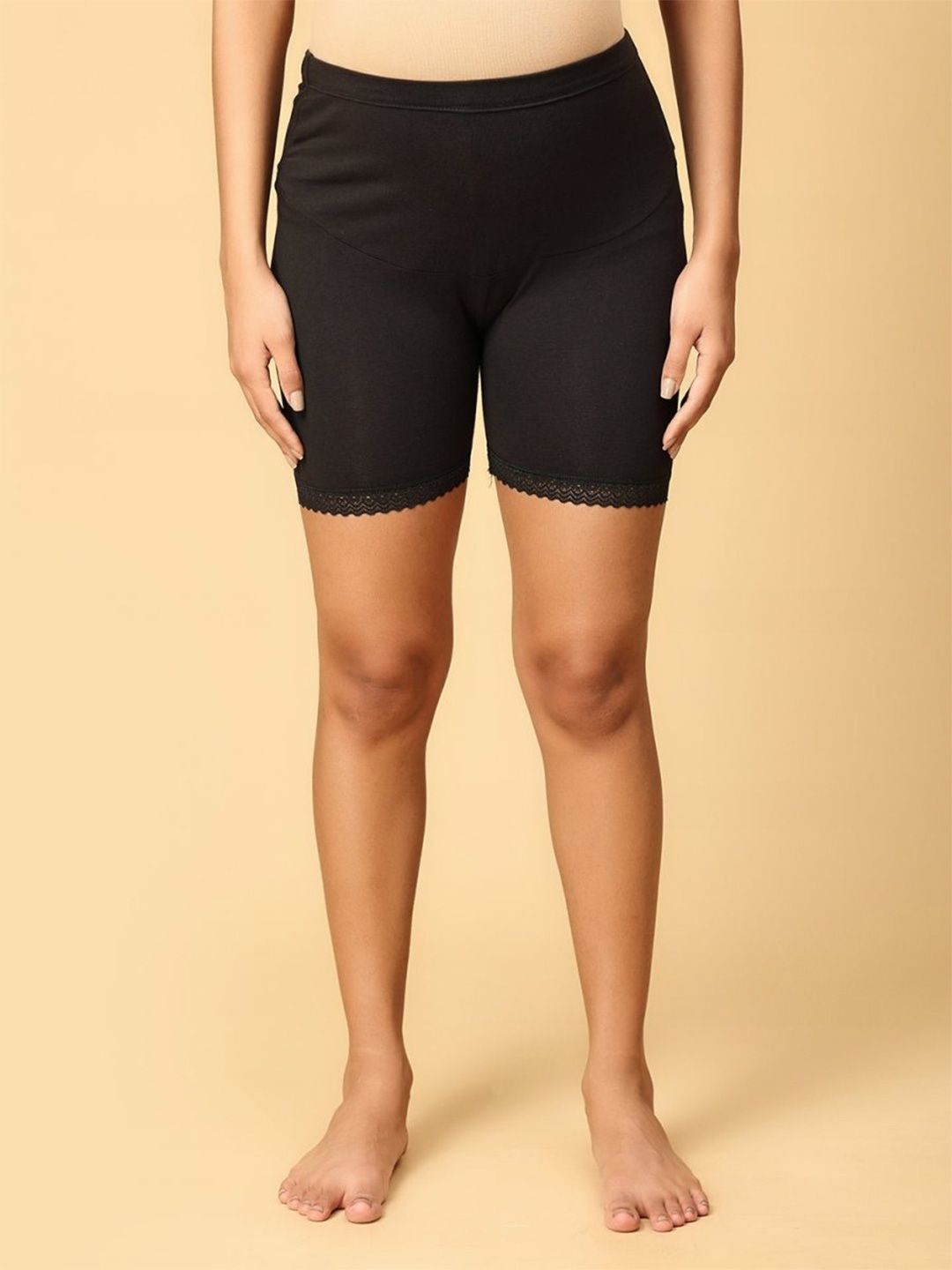 The Mom Store Women Black Solid Maternity Boyshorts