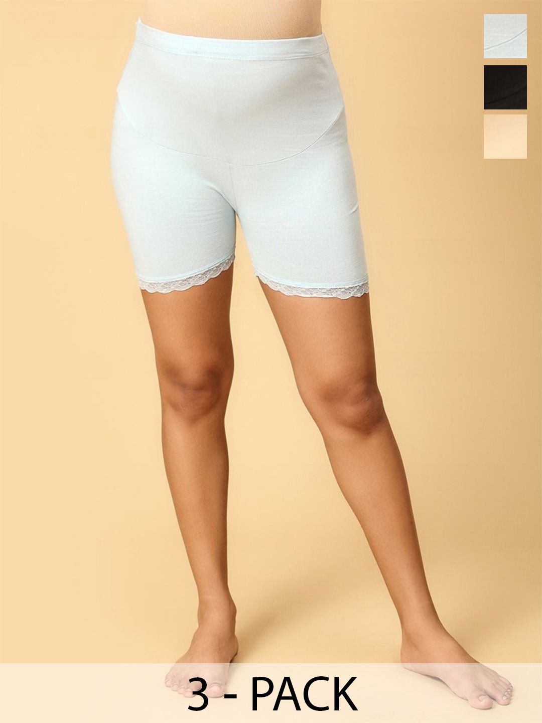 The Mom Store Pack Of 3 High Rise Maternity Boy Shorts Briefs