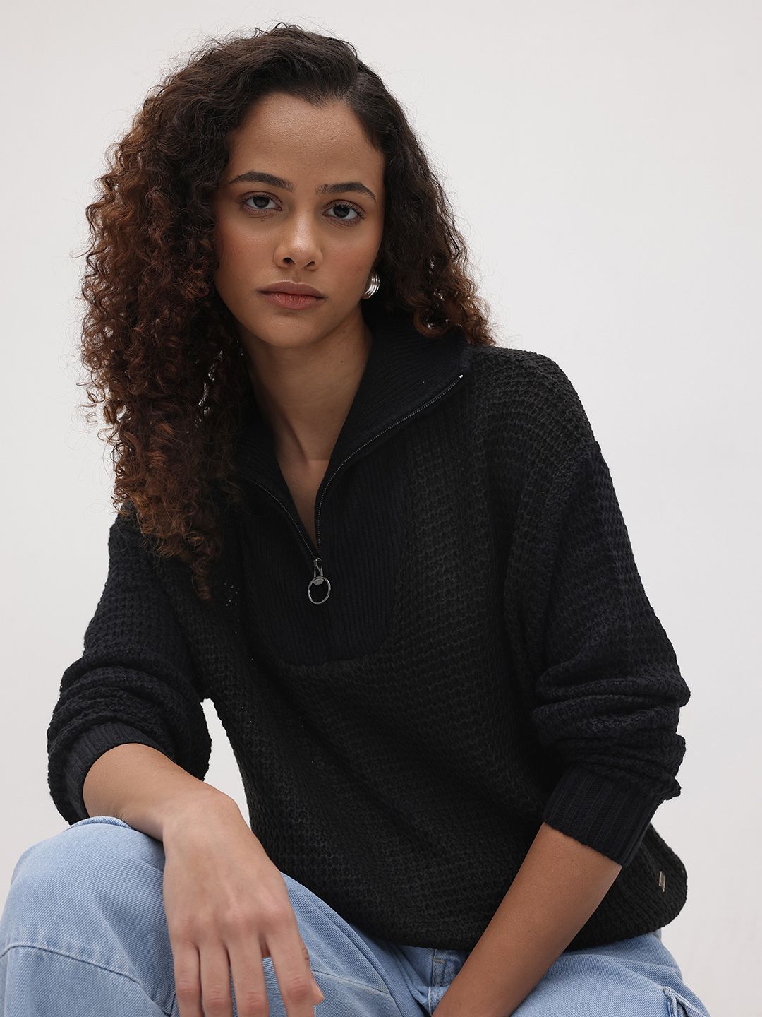 The Roadster Life Co. Mock Collar Pullover with Half Zipper