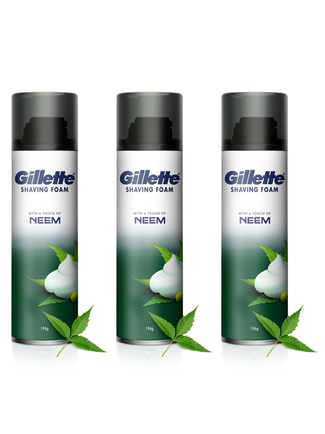 Gillette Gillette Men Set of 3 Pre-Shave Foam with Neem - 196 g each