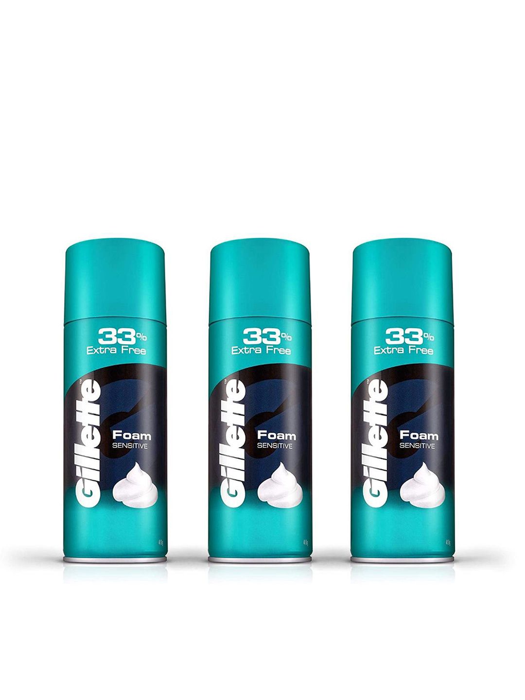Gillette Gillette Set of 3 Pre Shave Foam - Classic Sensitive Skin 418 g Each