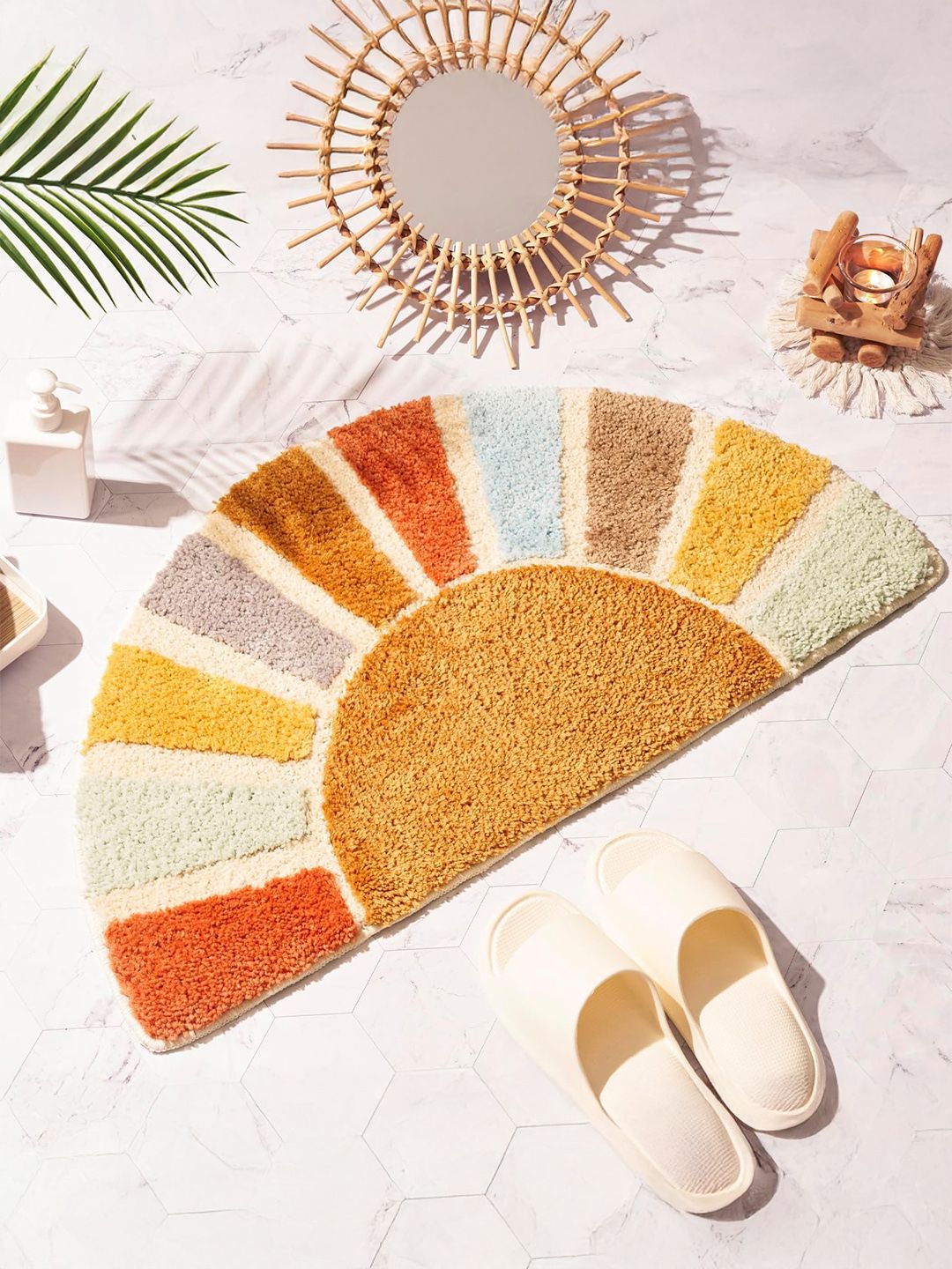 Homio Brown Sunshine-Designed Anti-Skid Doormat