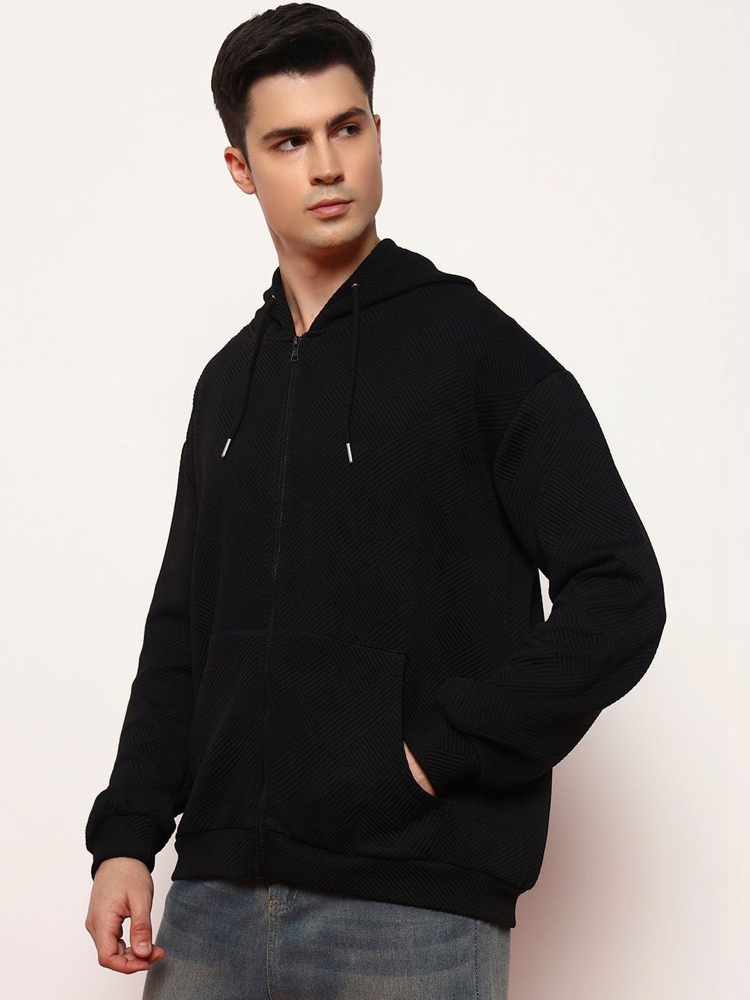 GENZILOOKS Men Hooded Organic Cotton Oversized Jacket