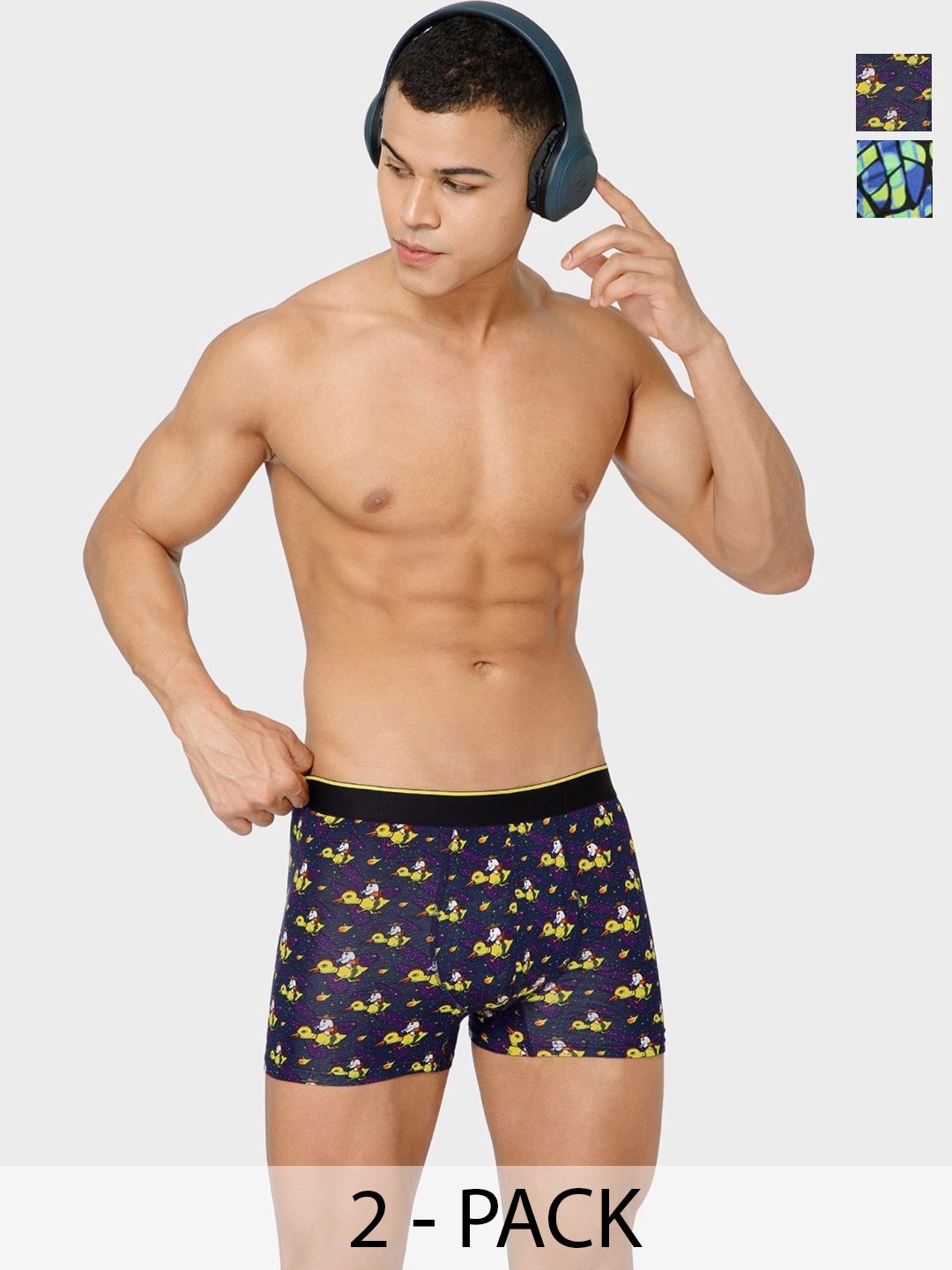 bummer Men Pack Of 2 Printed Trunks