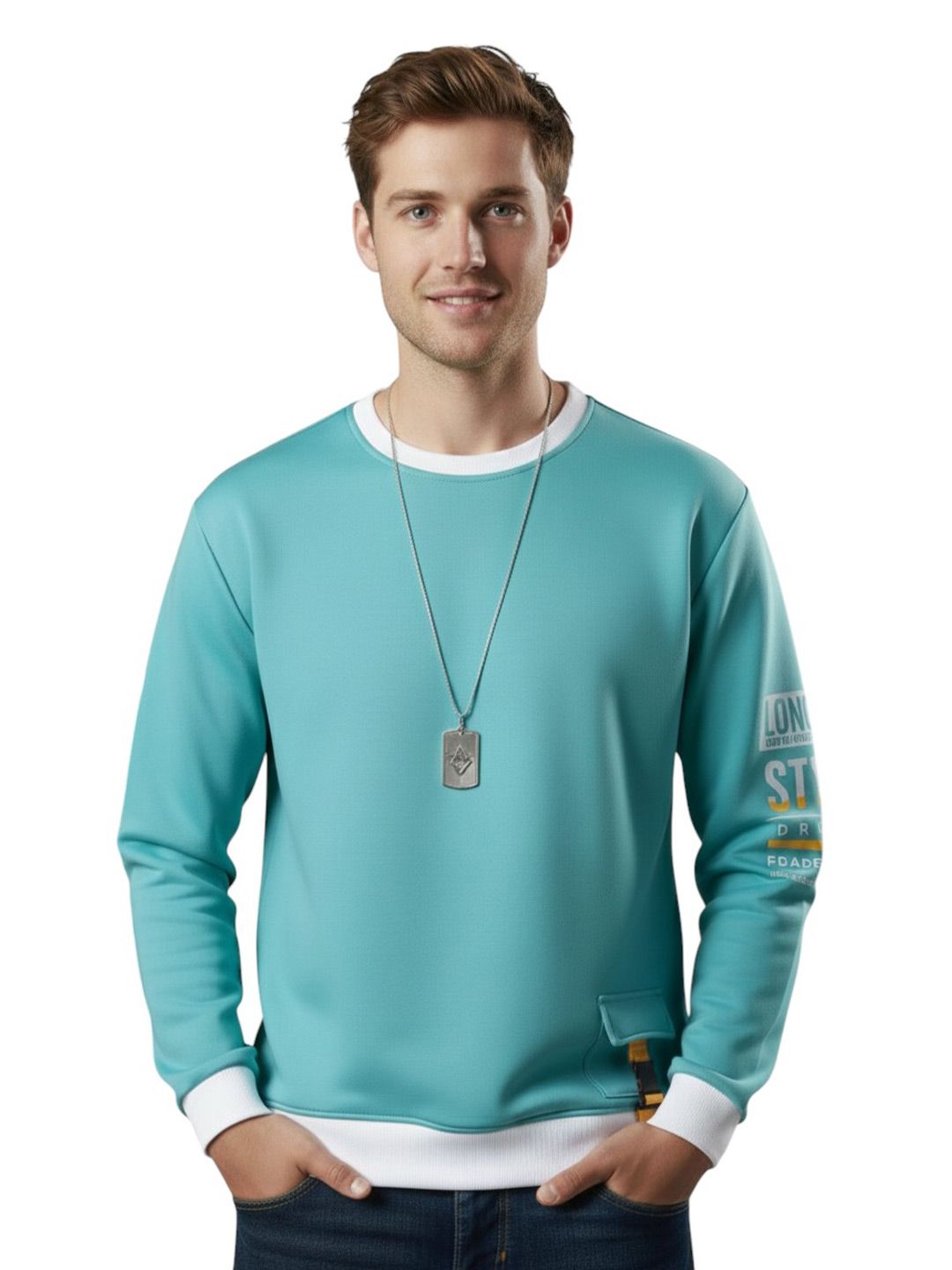 Buy FASHIUM Men Typography Colourblocked Pockets T-shirt - Tshirts