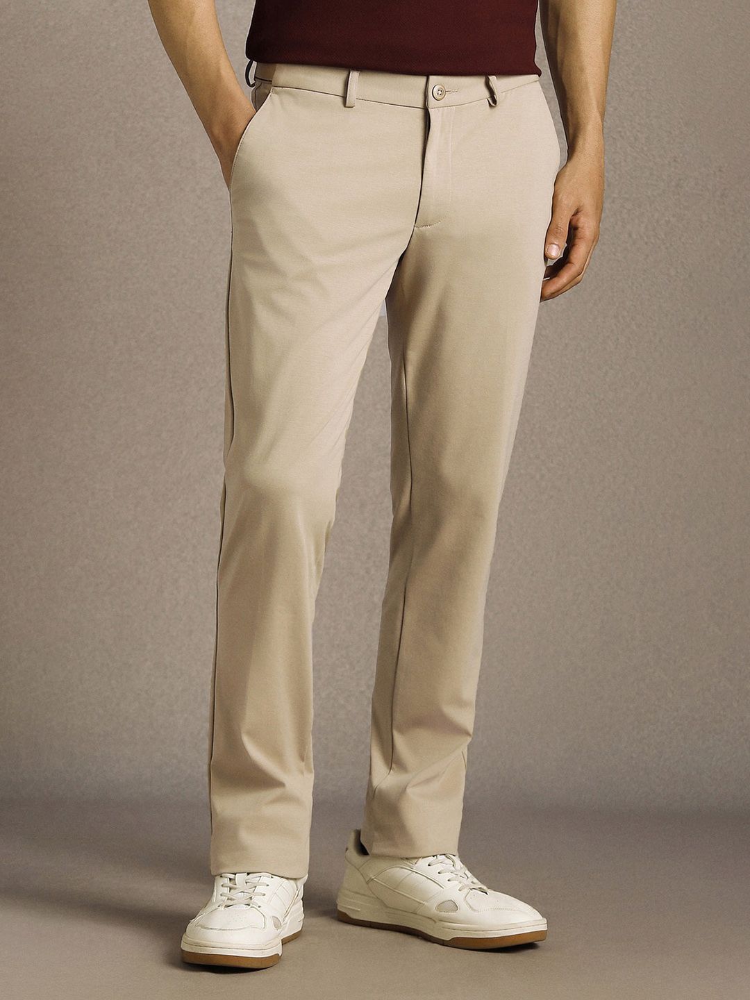Louis Philippe Sport Louis Philippe Sport Men Slim Fit Low-Rise Trousers