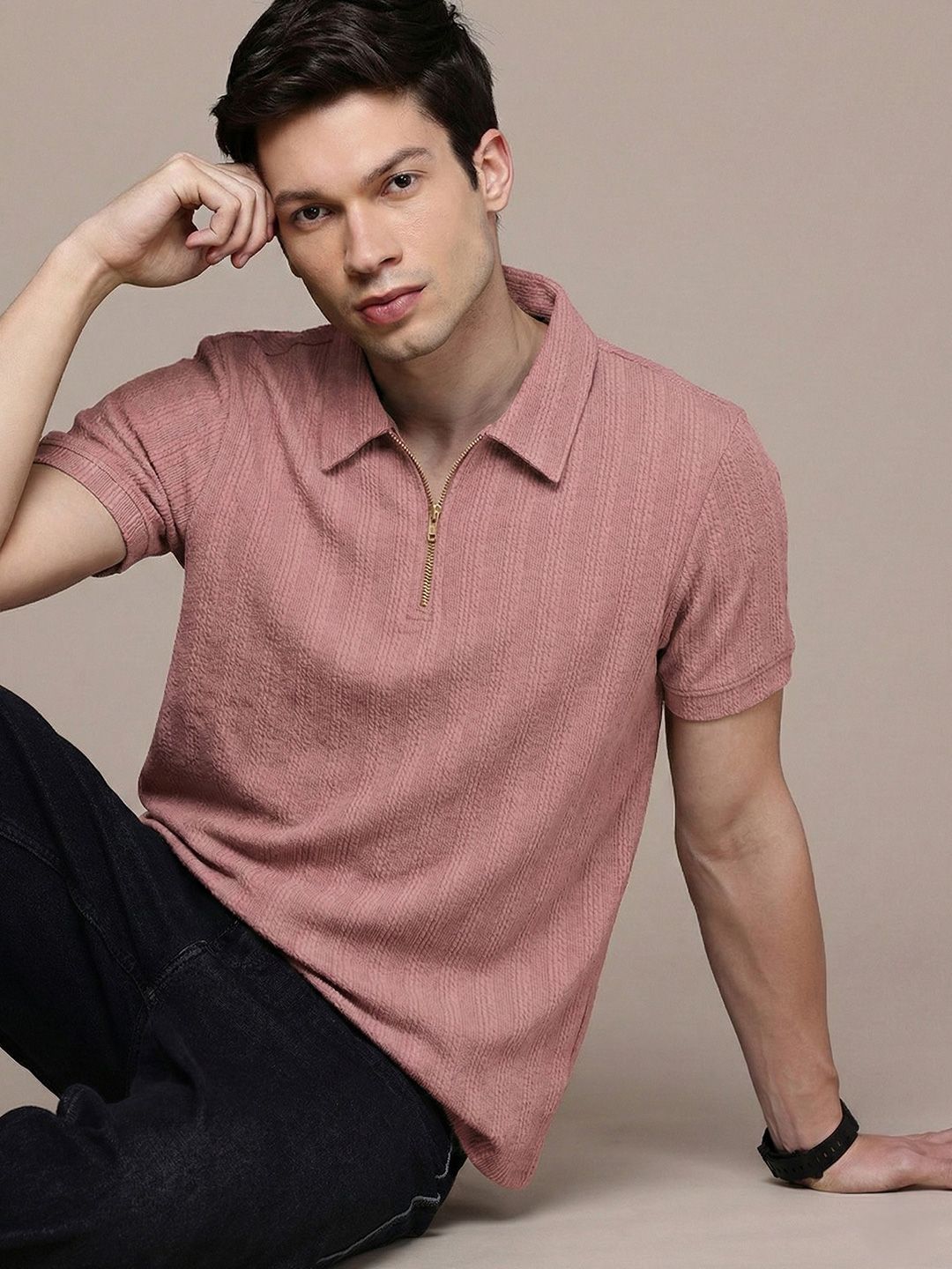 COMBRAIDED Men Polo Collar 3D Chassis T-shirt