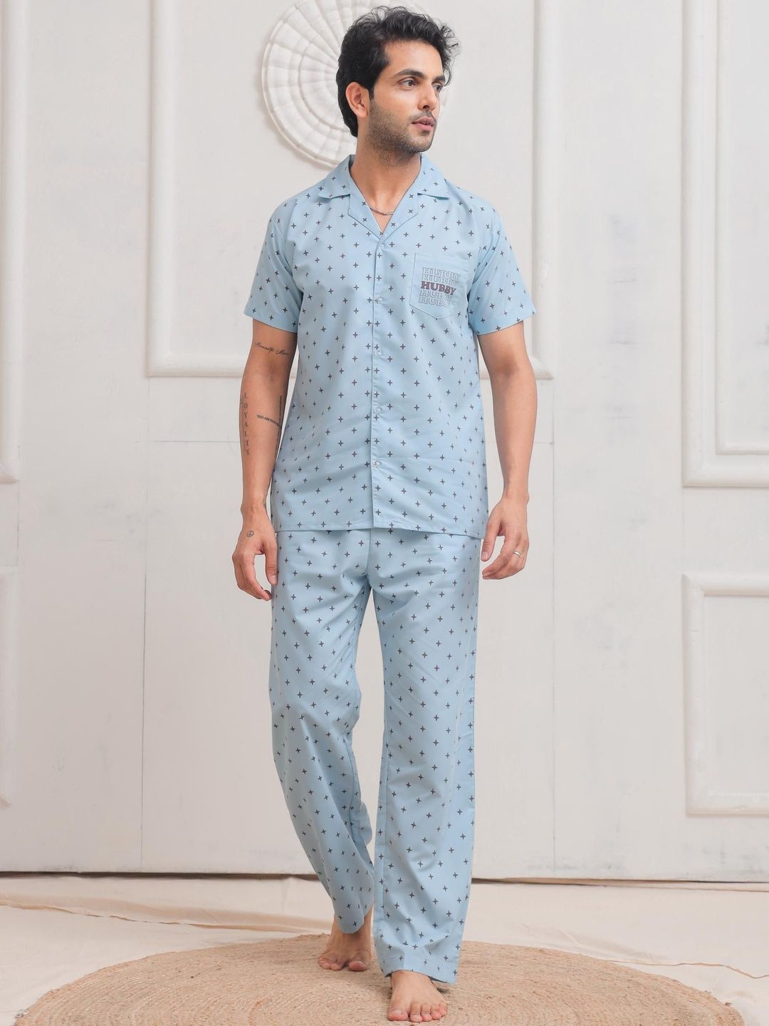 House of Comfort Men Printed Night suit