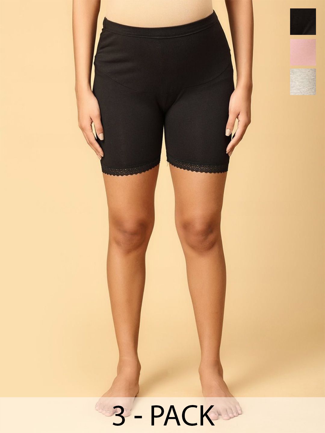 The Mom Store Pack Of 3 High Rise Maternity Boy Shorts Briefs