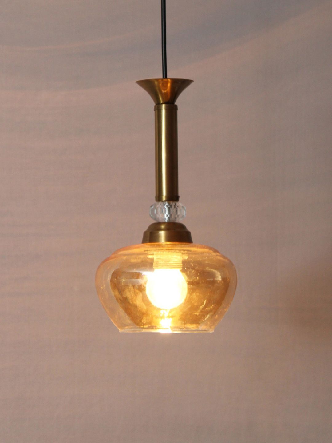 SHREE KALA HOME DECOR Gold-Toned & Bronze-Toned Iron Ceiling Lamp