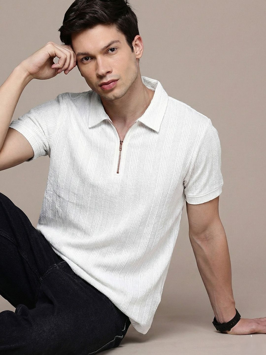 COMBRAIDED Men Polo Collar 3D Chassis T-shirt