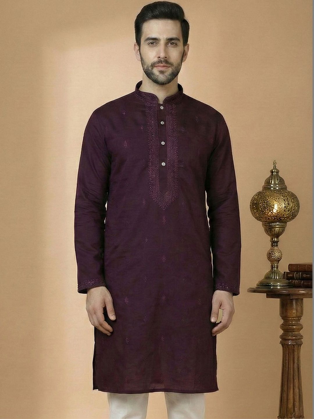 Anouk Men Floral Embroidered Sequinned Kurta