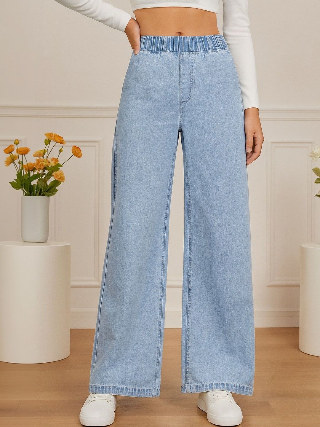 KASHIANXSTYLE Women Comfort Boyfriend Fit High-Rise Light Fade Stretchable Jeans