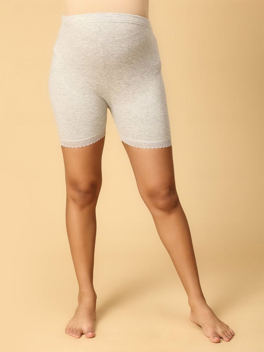 The Mom Store Women Grey Solid Maternity Boyshorts