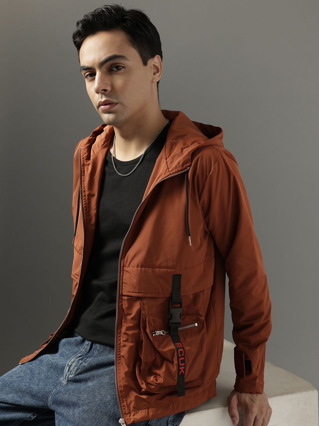 FCUK Hooded Tailored Jacket