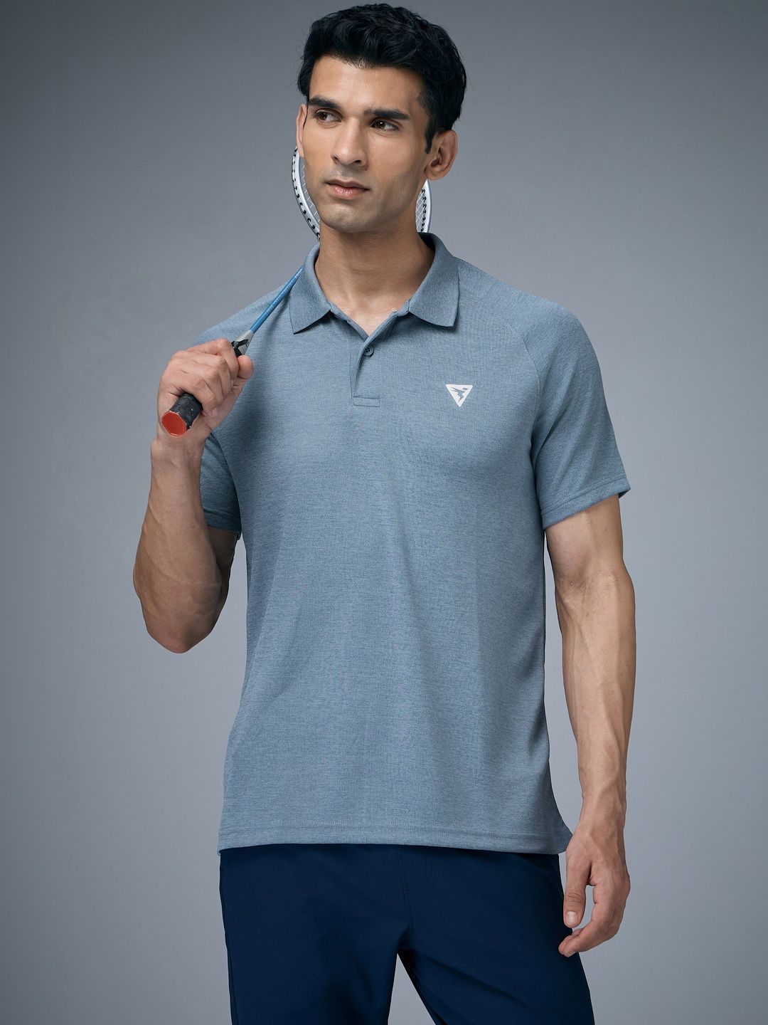 Technosport Men Polo Collar Antimicrobial Slim Fit T-shirt
