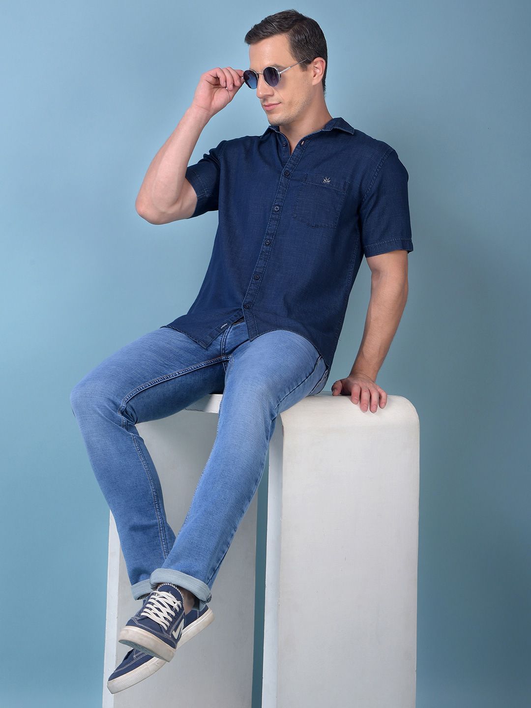 Crimsoune Club Men Cotton Classic Slim Fit Casual Shirt