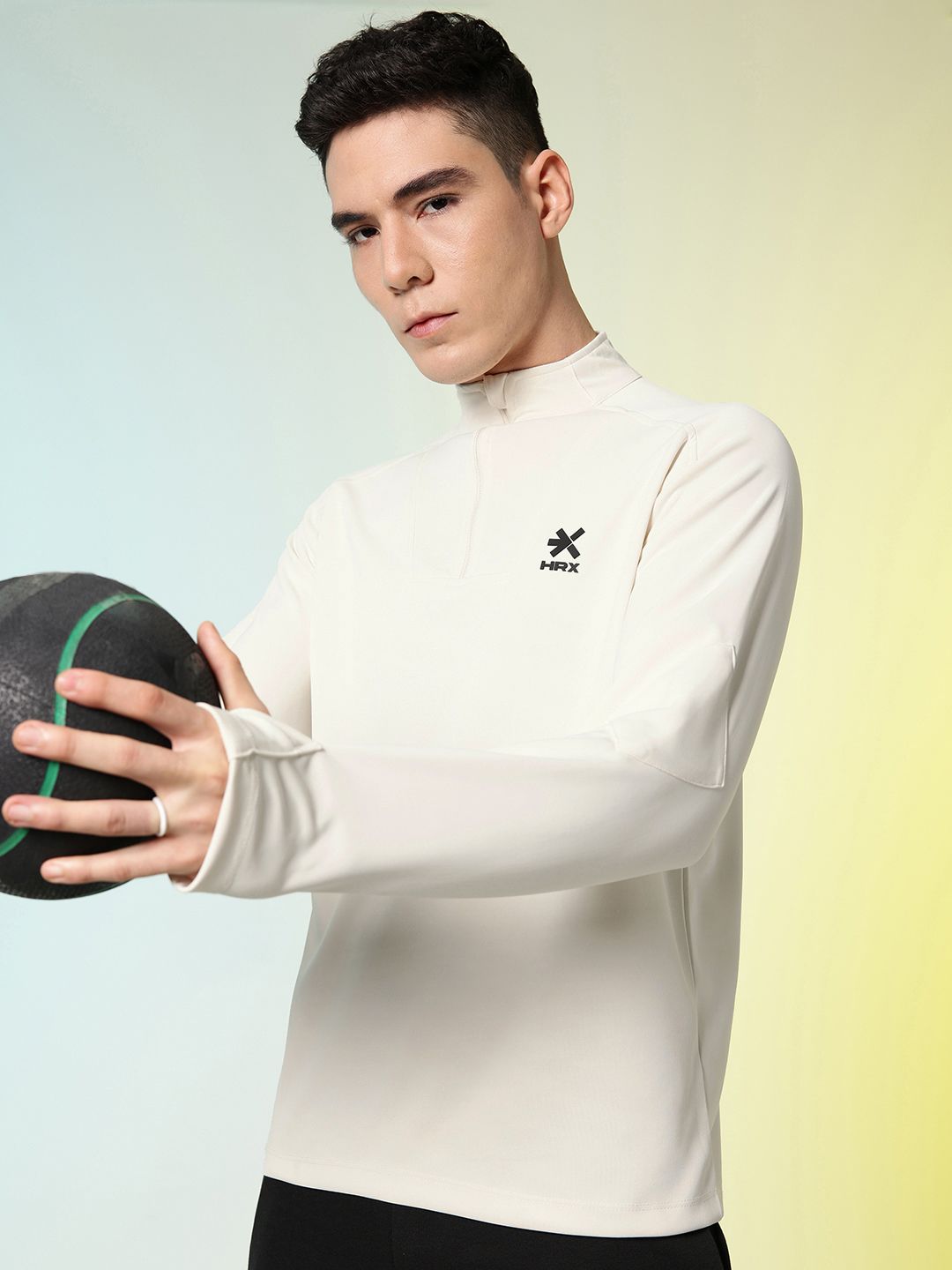HRX by Hrithik Roshan High Neck Raglan Sleeves Training Sweatshirt