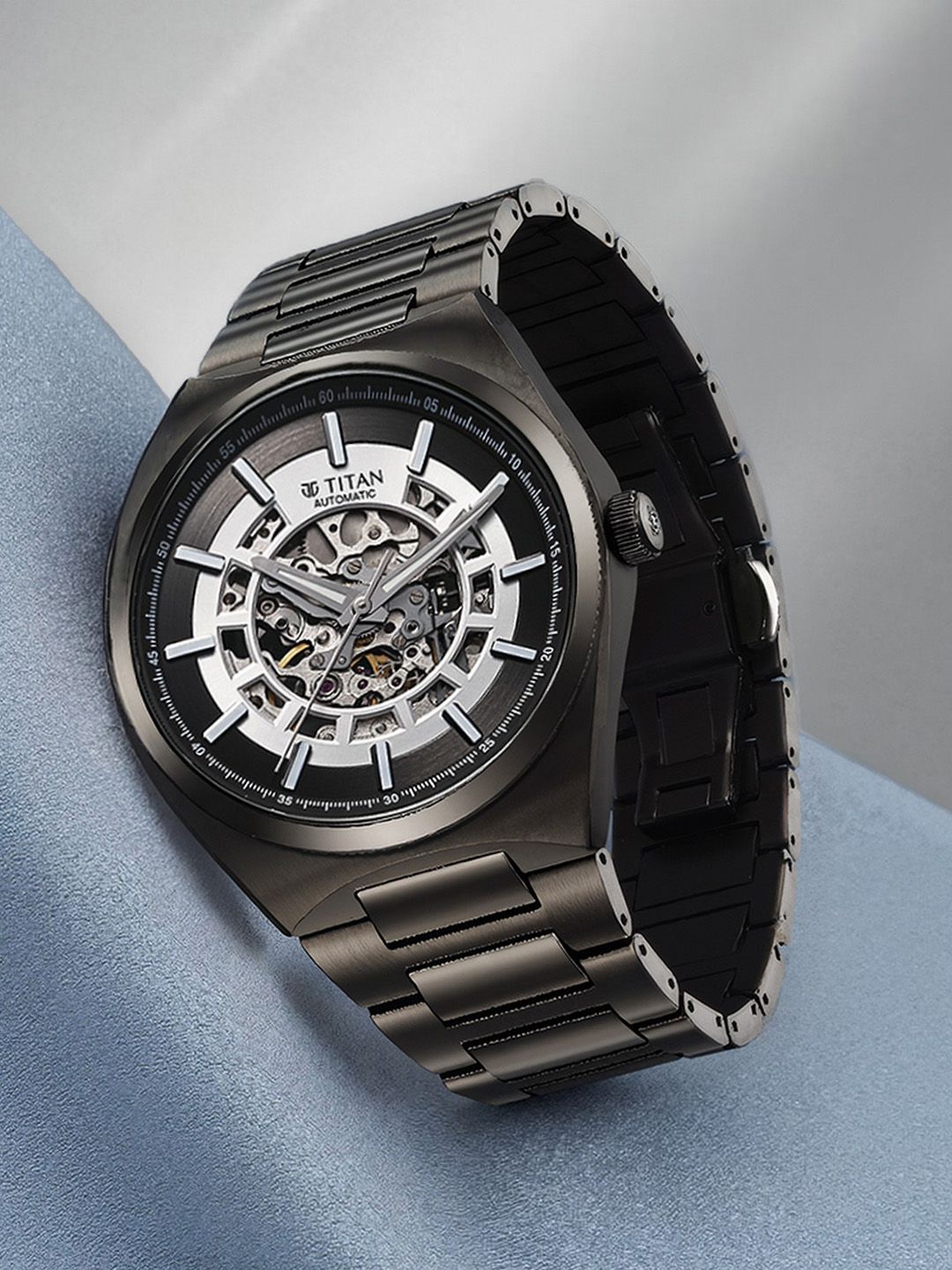 Buy Titan Men Skeleton Dial & Stainless Steel Straps Analogue